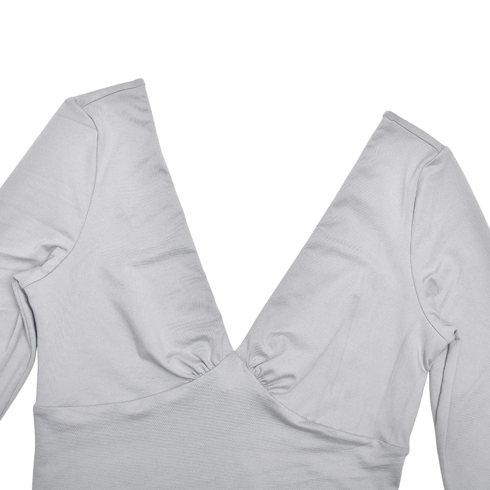 Absobe Women Sexy Deep V Half Sleeve T-shirt Backless Side Split Slim Solid Color 2026 Spring Summer Casual Top Streetwear